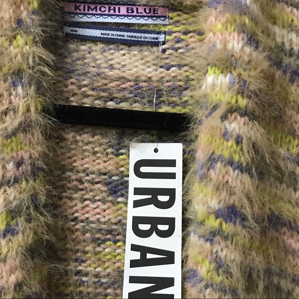 NWT KIMCHI BLUE Fuzzy Dye Sweater SZ Med